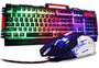 Imagem de Kit teclado e mouse gamer exbom bk-g3000 usb led colorido semi mecanico metal padrão us