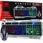 Imagem de Kit Teclado e Mouse Gamer USB com Led RGB e Suporte para Celular KNUP - KP-2054