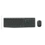 Imagem de Kit Teclado e Mouse Logitech MK235, Sem Fio, USB, ABNT2, Resistente à Água, Cinza - 920-007903