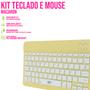 Imagem de Kit Teclado e Mouse Macaron 10" Sem Fio PC Gamer Wireless