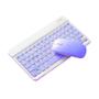 Imagem de Kit Teclado e Mouse Roxo com Conexão Bluetooth Sem Fio Teclado ABNT1 78 Teclas Design Slim e Portátil