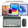 Imagem de Kit Teclado e Mouse Sem Fio A6732 Verde Escuro Conexão Recarregável e Design Ultra Fino