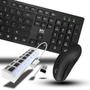 Imagem de Kit Teclado E Mouse Sem Fio Ergonômico Com Hub Extensor Usb 7 Portas Computador Notebook