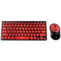 Imagem de Kit Teclado e Mouse Sem Fio Freestyle V2 Maxprint Compacto, 1600DPI, Slim, Preto e Vermelho - 60000092