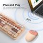 Imagem de Kit Teclado e Mouse Sem Fio KNOWSQT - Cor MilkTea