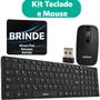 Imagem de Kit Teclado E Mouse Sem Fio Usb Pc Notebook + Mouse Pad