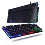 Imagem de Kit Teclado Gamer Membrana Com Mouse Rgb Luminoso Cor do mouse Preto Cor do teclado Preto