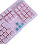 Imagem de Kit Teclado Mecânico + Mouse Gamer Com Led Rosa Knup branco com rosa