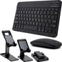 Imagem de Kit Teclado Mouse Bluetooth Sem Fio + Suporte Celular Tablet