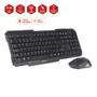 Imagem de Kit Teclado + Mouse Sem Fio Teclas Funcoes Multimidia PTBR ABNT2 K-W10BK C3Tech