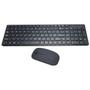 Imagem de Kit Teclado + Mouse Wireless Sem Fio 2.4Ghz 1600 Dpi Exbom BK-S1000 Preto