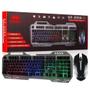 Imagem de Kit Teclado Mouser Gamer Semi-Mecanico Com Led RGB USB Fio Rainbow