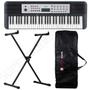 Imagem de Kit Teclado Musical Arranjador YPT 270 Yamaha 61 Teclas + Suporte em X + Capa