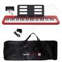 Imagem de Kit Teclado Musical CASIOTONE CT-S200 CASIO Vermelho Aplicativo Chordana Play + Capa