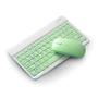 Imagem de Kit Teclado sem Fio ABNT1 Led + Mouse Slim Verde Bluetooth