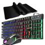 Imagem de Kit teclado semimecânico com mouse e mouse pad gamer extragrande