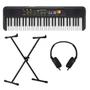 Imagem de Kit Teclado Yamaha PSR-F52 Preto 61 Teclas + Suporte X + Fone de Ouvido