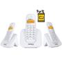 Imagem de Kit Telefone Sem Fio TS 3110 Intelbras Com 2 Ramal extensão Branco Data Hora Alarme Despertador