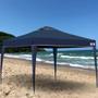 Imagem de Kit Tenda Gazebo Azul Base e Topo 3x3 M + 3 Paredes Brancas Sem Janelas