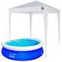 Imagem de Kit Tenda Gazebo Praia 2X2m Branca + Piscina Inflável 2500L