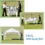 Imagem de Kit Tenda Gazebo X-Flex Articulável 3x3m + 2 Paredes Ráfia Branco - Mor