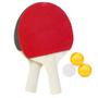 Imagem de Kit Tenis de Mesa Ping Pong 2 Raquetes 3 Bolas Rede C/Suporte Alicate