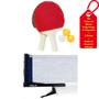 Imagem de Kit Tenis de Mesa Ping Pong 2 Raquetes 3 Bolas Rede C/Suporte Alicate