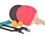 Imagem de Kit Tenis Mesa 2 Raquete Ping Pong Lisa Rede Suporte
