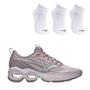 Imagem de Kit Tênis Mizuno Wave Frontier 14 Feminino + 3 Pares Meia Mizuno