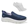 Imagem de Kit Tênis Skechers Go Walk Flex Clever View Feminino + Par de Meia