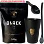 Imagem de Kit Tereré Black Erva Mate 500g + Copo Cuia Caldereta Preto + Bomba Clássica Preta Escolha o Sabor