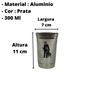 Imagem de Kit tereré cuia copo redondo 300ml alumínio boca quadrada + bomba de tela v8 19cm prata + escova de higienização