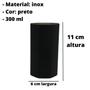 Imagem de Kit tereré inox luxo copo cuia octogonal 300ml preto + bomba tela frisado lateral 20cm larga prata + escova higiene
