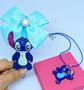 Imagem de Kit Tiara Arquinho com Laço Acessório de Cabelo Moda Infantil Crianças + Colar Desenho animado Lilo angel Stitch