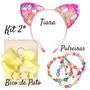 Imagem de Kit Tiara Presilha Tic tac Pulseira Infantil Prender Cabelo