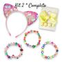 Imagem de Kit Tiara Presilha Tic tac Pulseira Infantil Prender Cabelo