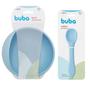 Imagem de Kit Tigela Bowl 350ml Com Ventosa E Colher Em Silicone BLW Bebê Azul Buba