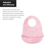 Imagem de Kit Tigela Infantil Bebê Babador Colher De Silicone Rosa