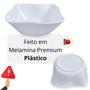 Imagem de Kit Tigela Quadrada Grande 32,5 Cm + 2 Tigelas Quadradas 800ml Salada Fruteira em Melamina / Plastico  Bestfer 