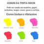 Imagem de Kit Tinta Acrilica Fosca Neon Acrilex 12 Cores Fashion Color Artesanato Colorido