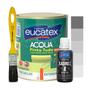 Imagem de Kit Tinta Epoxi Base Água Azulejos Banheiro 900ml + Xadrez 50ml e Pincel Trincha 3/4" Cores