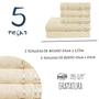 Imagem de Kit toalhas 2 Banho 3 Rosto barra para bordar Palha Premium