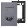 Imagem de Kit Tomada 10A e Variador Dimmer Com Placa e Suporte 4x2 Cinza PIAL Plus+