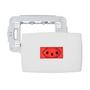 Imagem de Kit Tomada 20A Vermelha com Placa e Suporte Branco Horizontal 4x2 PIALPLUS Legrand