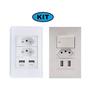 Imagem de Kit Tomada E Interruptor Com 2 Portas Usb+tomada Duo E 2 Usb