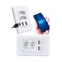 Imagem de Kit Tomada E Interruptor Com 2 Portas Usb+tomada Duo E 2 Usb