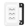 Imagem de Kit Tomada Simples 10A Tripla Com Placa e Suporte 4x2 PIAL Pop Legrand