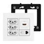 Imagem de Kit Tomada Triplex 10A com HDMI e RJ45 Com Placa e Suporte 4x4 PIAL Plus+ Legrand