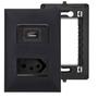 Imagem de Kit Tomada USB 1500mA Tomada 10A Simples Com Placa e Suporte 4x2 Preto PIAL Plus+