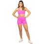 Imagem de Kit Top Feminino + Shorts Academia com Elastano Zero Transparencia Fitness Treino Conjunto Mulher Presente Original Gorilla